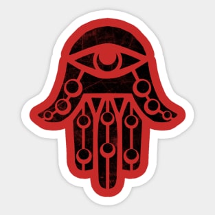 Hamsa Black Halftone 2 Sticker